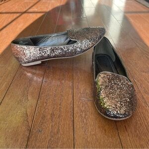 Rose Gold Sparkle Loafer Flats Size 8.5 Women’s Used Shoes